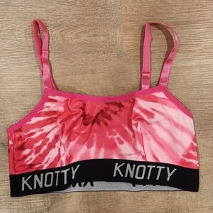 New Knotty Knickers Medium Pink Tie-Dye Knotty Sports Bra/Bralette
